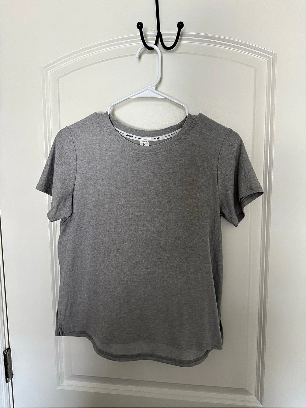 Jockey Short Sleeve Tops in Gray & White Size XS Like New